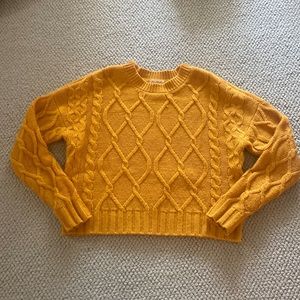 Mustard yellow cropped sweater, size S